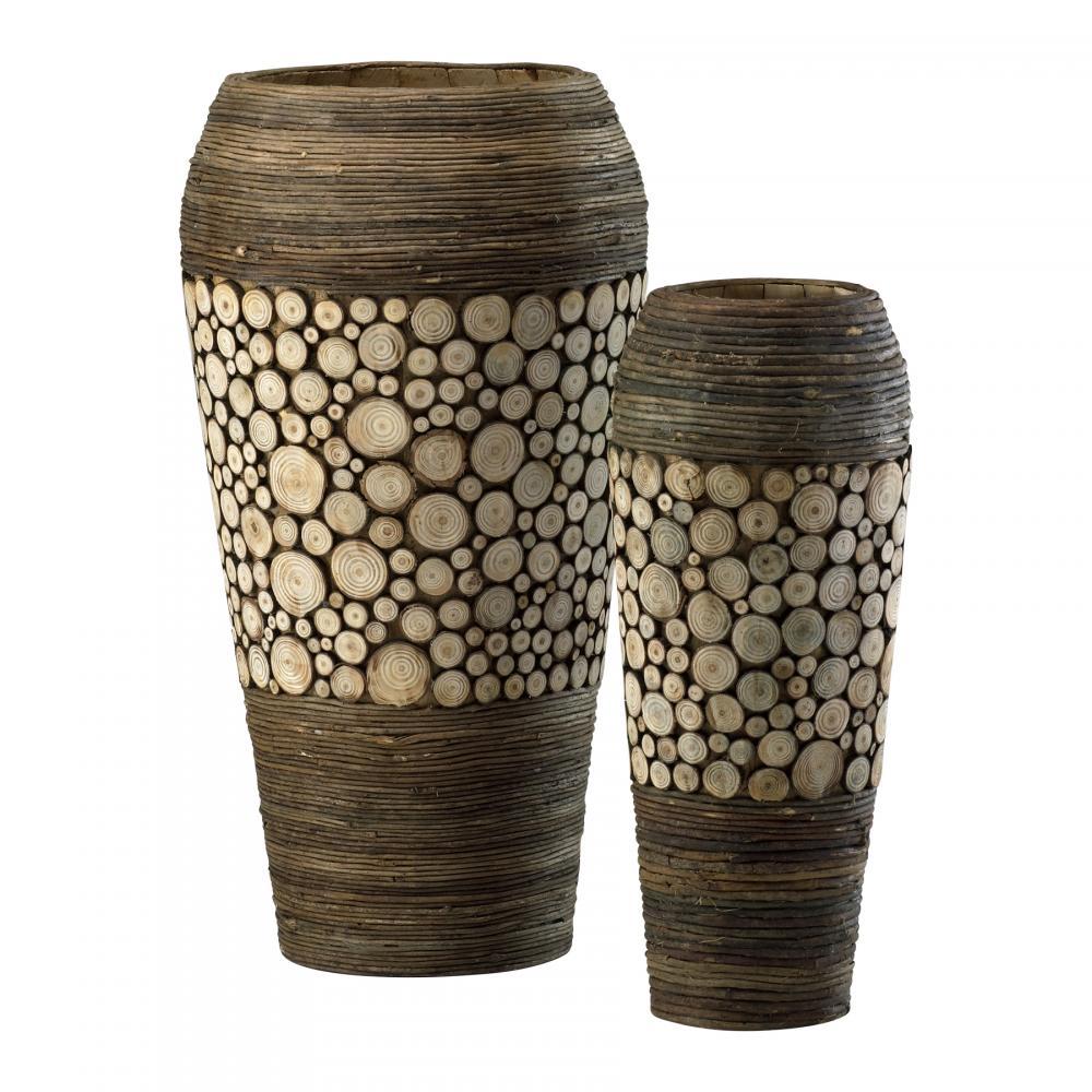 Cyan Design 02520 Wood Slice Oblong Cntrs Vases - Wood