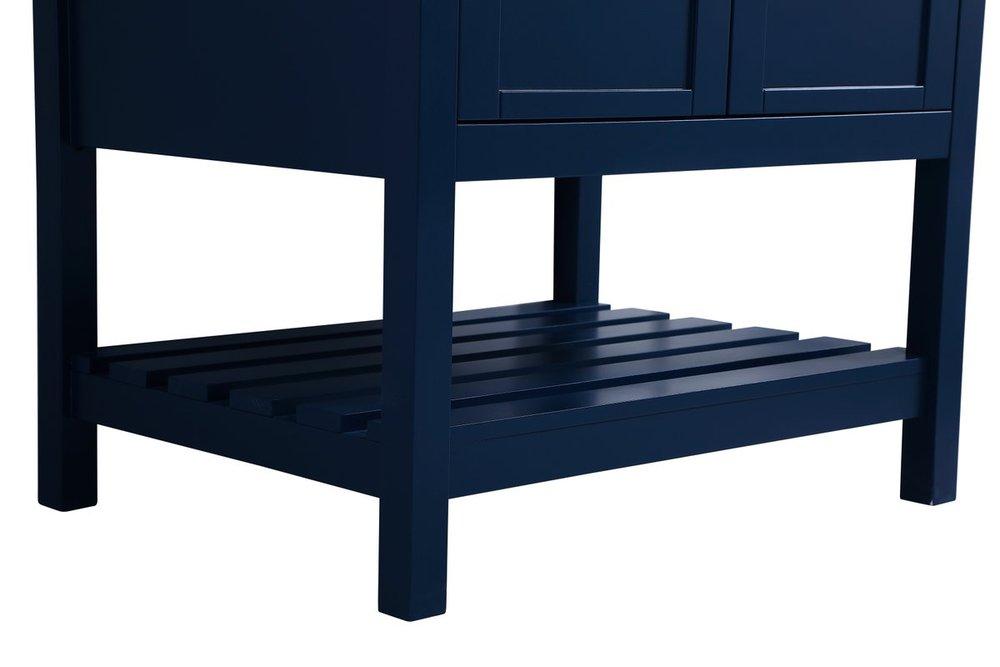 Elegant VF16430BL-BS 30 inch Single Bathroom Vanity in Blue with Backsplash Cabinets - Blue