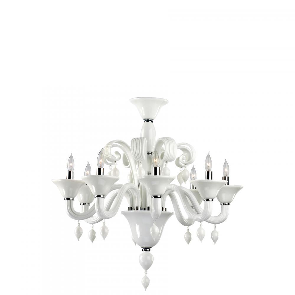 Cyan Design 6496-8-14 Treviso 8lt Wh Chandlr-ch Up Chandeliers - Chrome