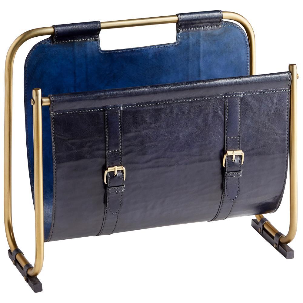 Cyan Design 10719 Granville Magazine Rack Bookcases - Antique Brass|Blue