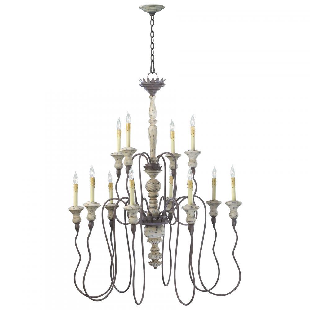 Cyan Design 6513-12-43 Provence 12lt Chandlr-chs Candle Chandeliers - Brown