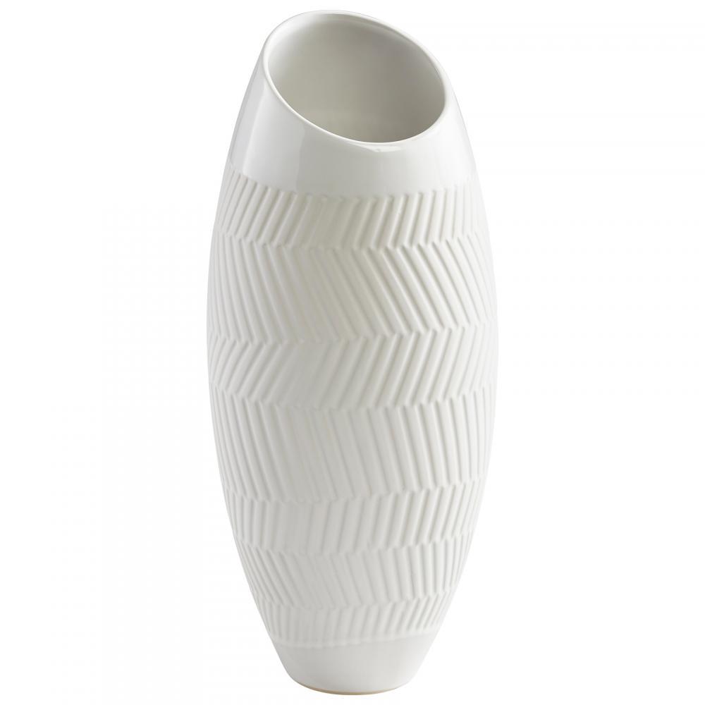 Cyan Design 08742 Small Chevron Vase Vases - White