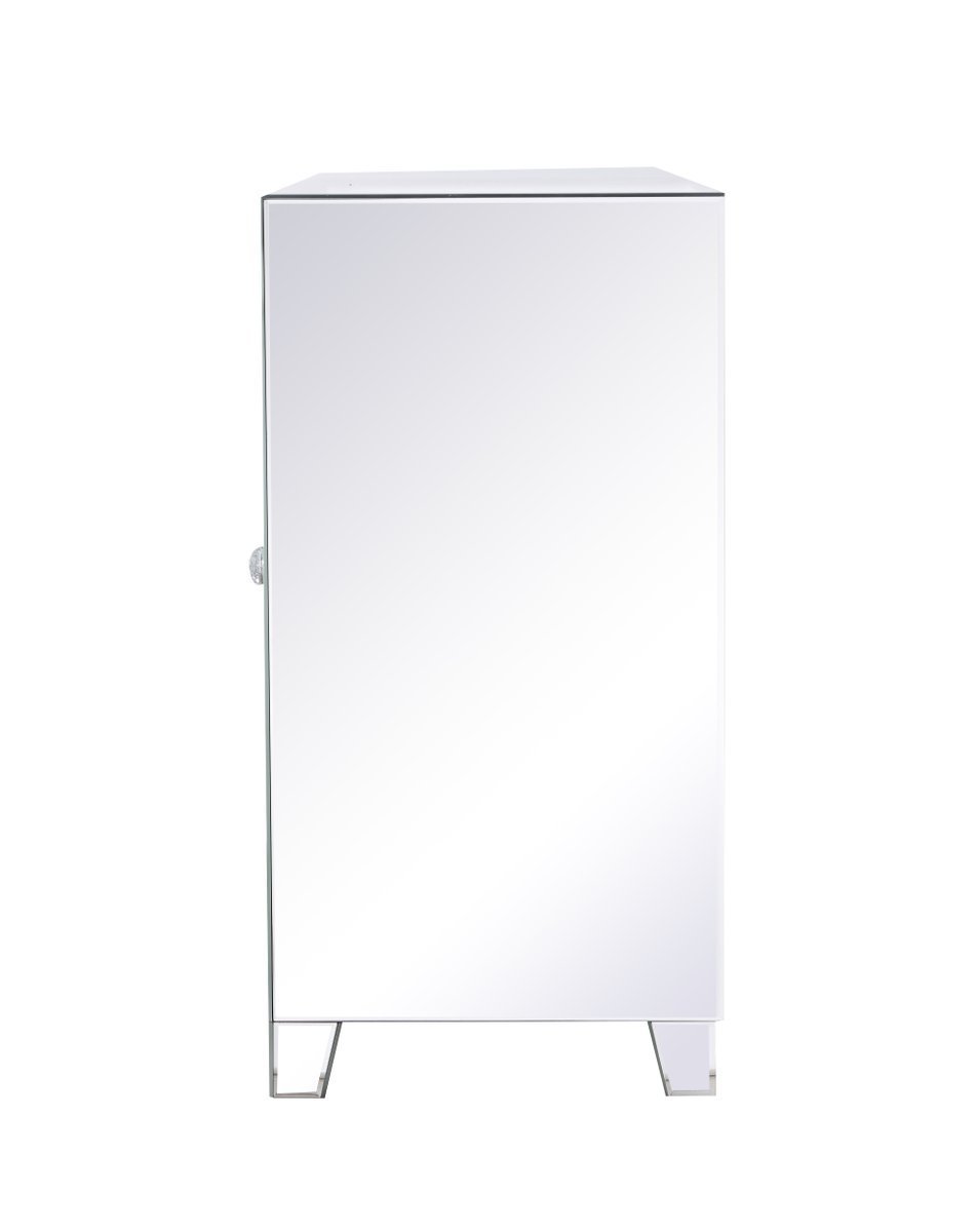 Elegant MF91051 28 in clear crystal mirrored two door cabinet Cabinets - Clear