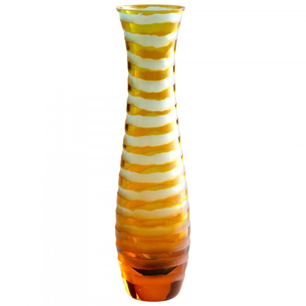 Cyan Design 00074 Med Blue/Orange Stripe  V Vases - Blue
