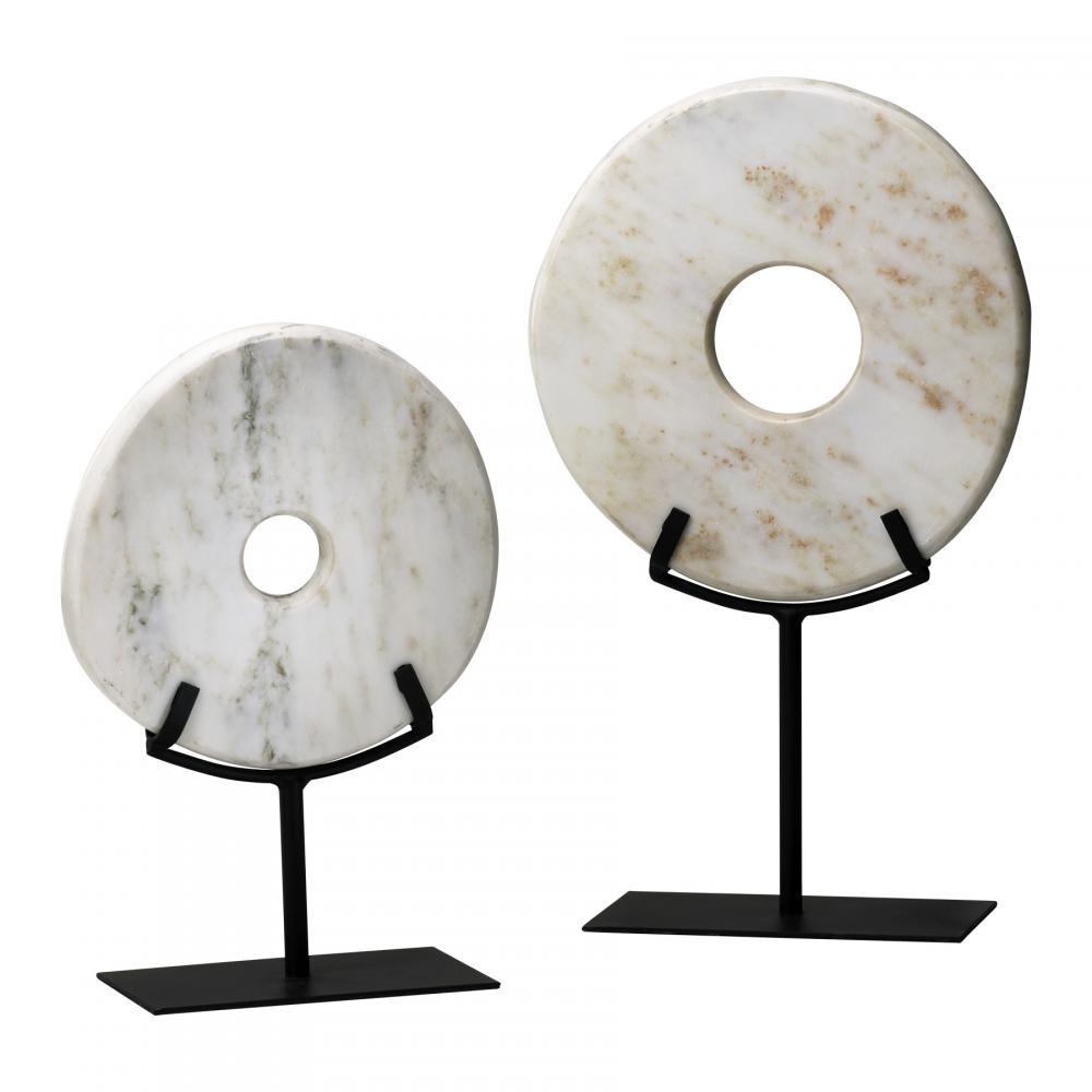 Cyan Design 02309 Lg. White Disk On Stand Sculptures - White