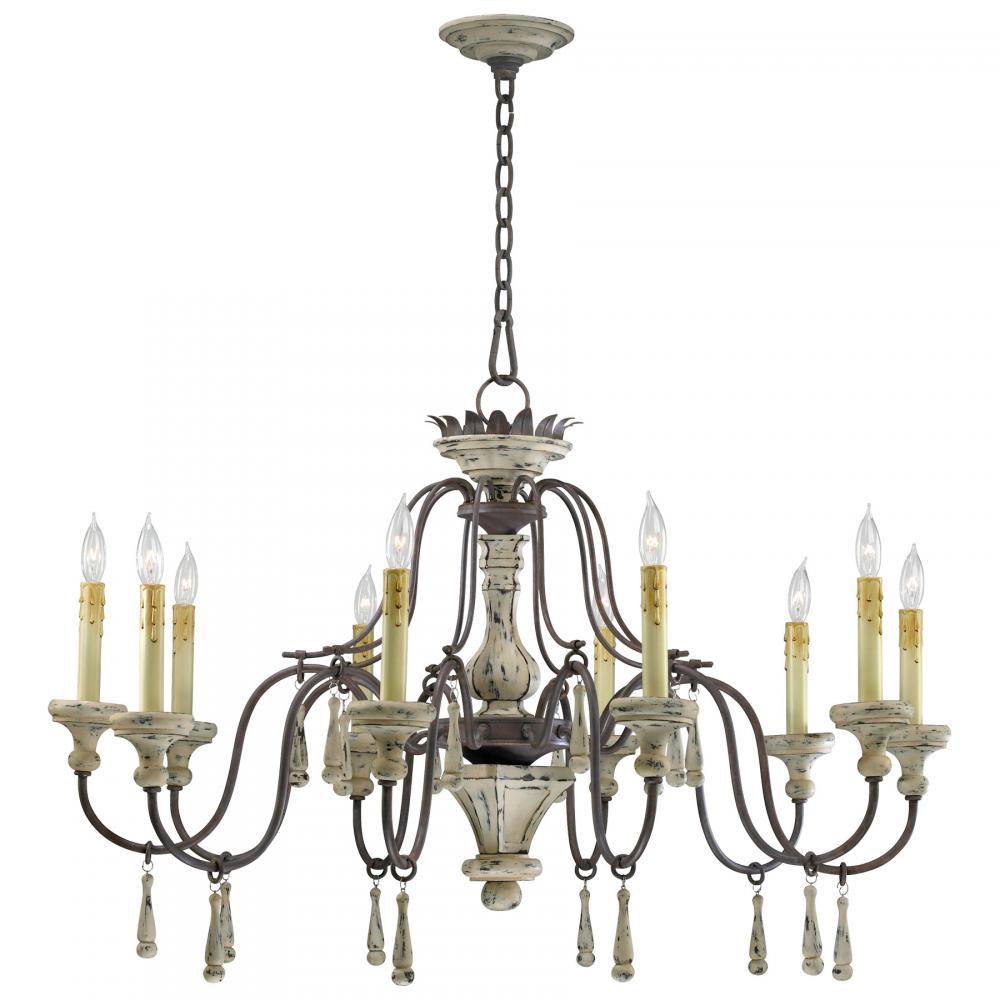 Cyan Design 6513-10-43 Provence 10lt Chandlr-chs Candle Chandeliers - Brown